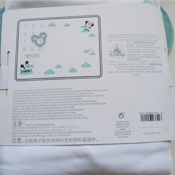 Mickey and Minnie Mouse Baby Milestone Blanket and Marker NWT - Picture 5 of 7